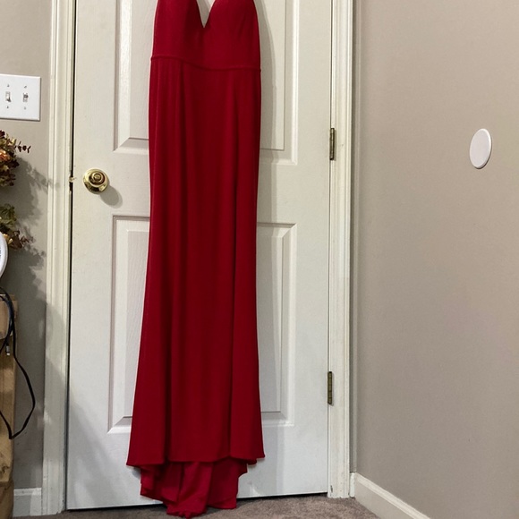 NWOT IEENA for MAC DUGGAL Women’s Deep V Neck Jersey Knit Gown - Picture 8 of 14